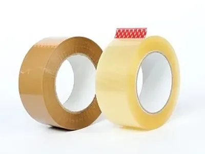 Brown and clear BOPP packing tape rolls, 2-inch carton sealing tape